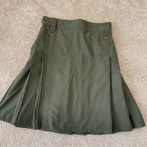Damn Near Kilt 'Em Utility Kilt XS Green Cotton Blend Unisex Adult Grunge Punk